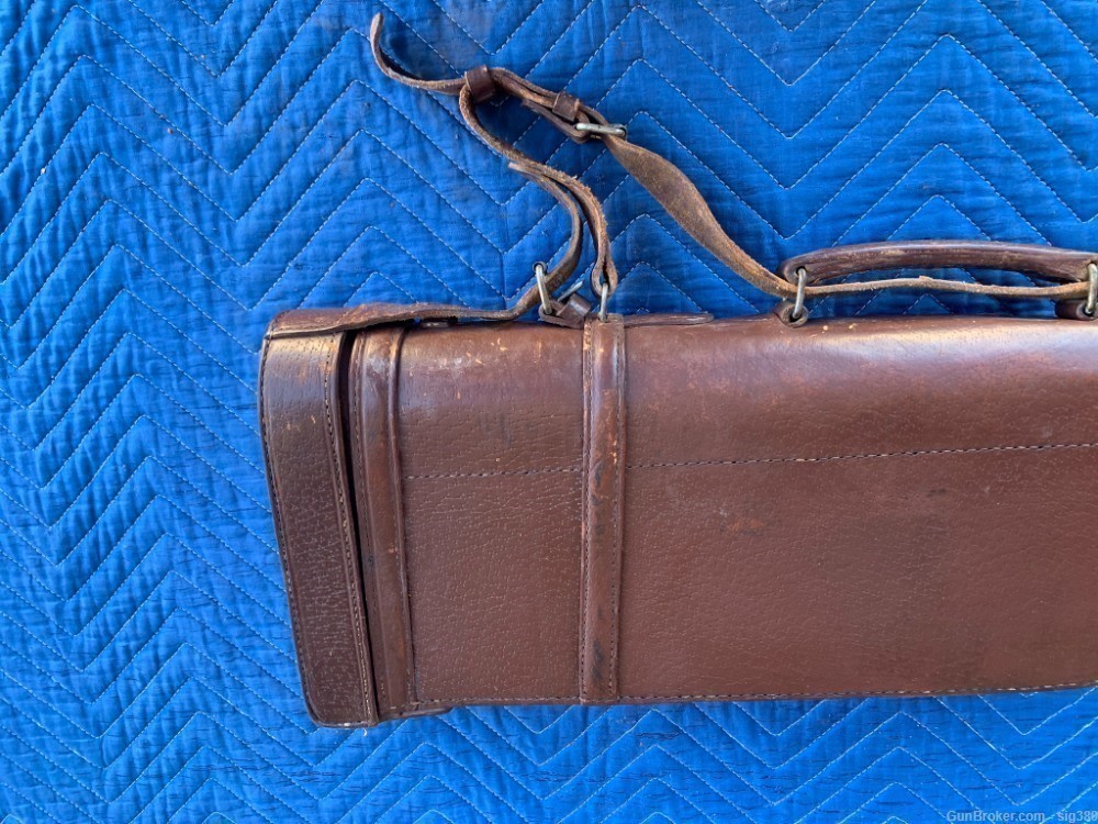ANTIQUE LEATHER TAKEDOWN RIFLE SHOTGUN CASE-img-8