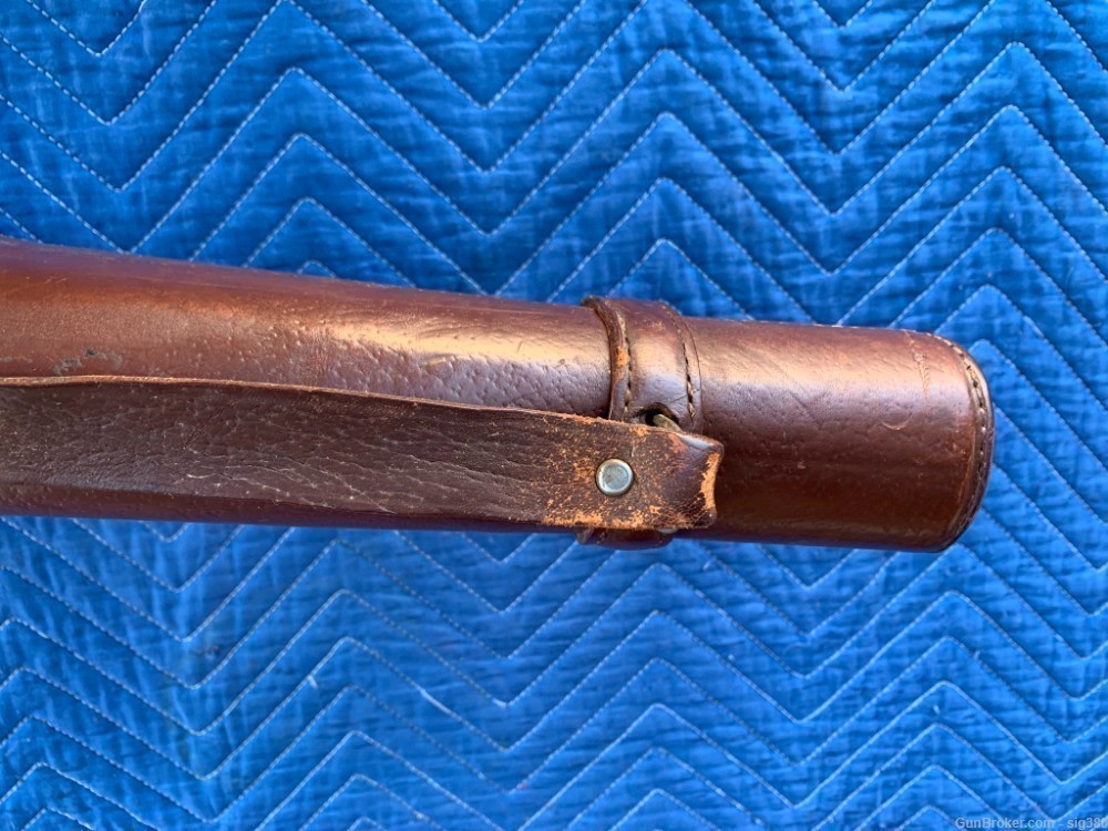 ANTIQUE LEATHER TAKEDOWN RIFLE SHOTGUN CASE-img-6