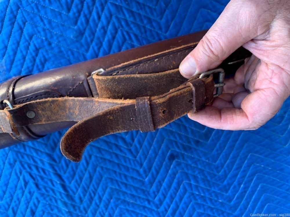 ANTIQUE LEATHER TAKEDOWN RIFLE SHOTGUN CASE-img-5