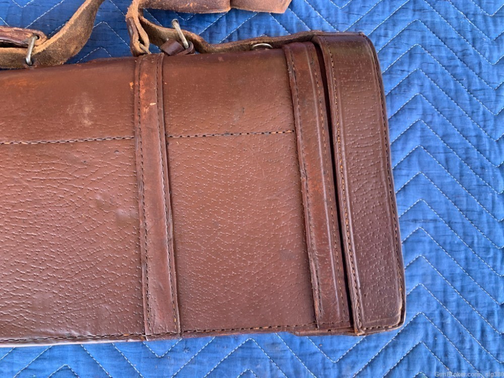 ANTIQUE LEATHER TAKEDOWN RIFLE SHOTGUN CASE-img-2