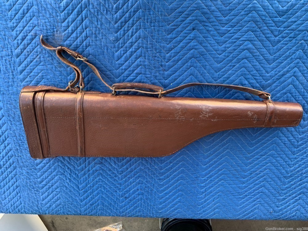 ANTIQUE LEATHER TAKEDOWN RIFLE SHOTGUN CASE-img-7