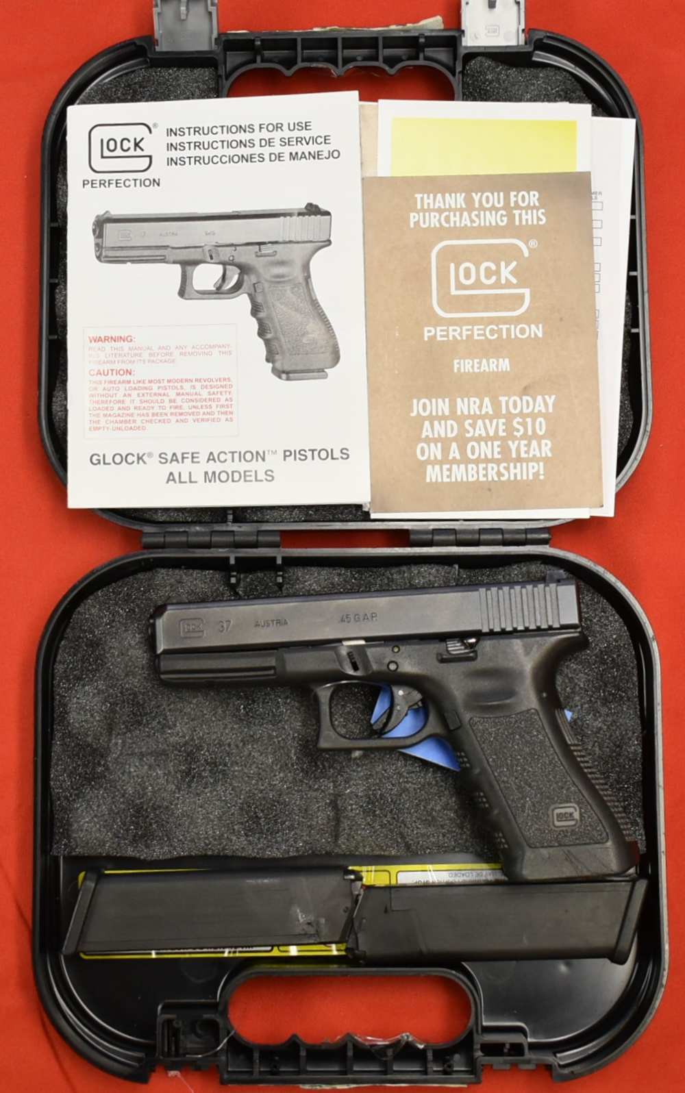Glock 37 .45 GAP 4.49" BBL Magazines Factory Glock Night Sight Original Box-img-0