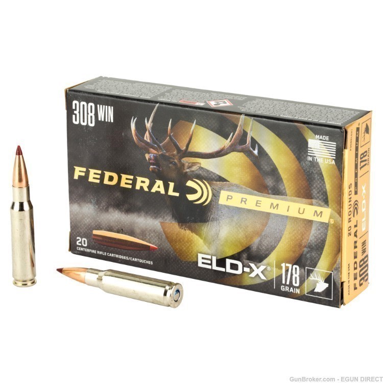 Federal Premium Rifle Ammo 308 Win. 178 Gr. Eldx 20 Rd.-img-0