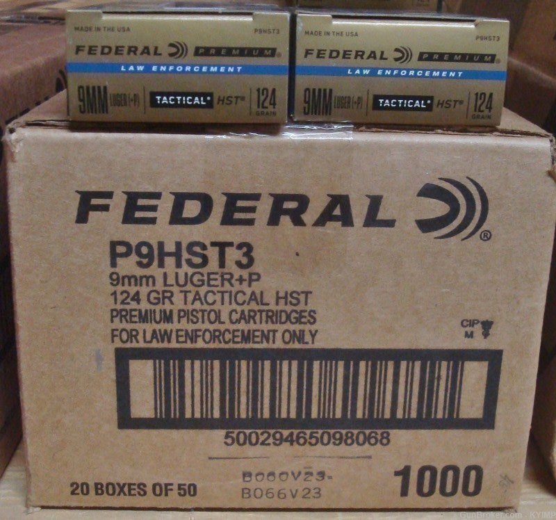200 Federal 9mm HST 124 gr JHP +P LE TACTICAL P9HST3 new ammunition-img-4