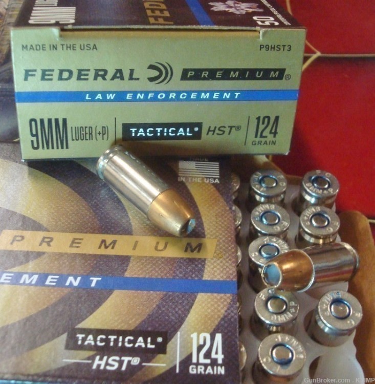 200 Federal 9mm HST 124 gr JHP +P LE TACTICAL P9HST3 new ammunition-img-0
