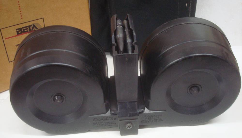 BETA C-MAG AR-15 M16 FACTORY 5.56MM .223 100 ROUND L.E. DRUM & POUCH-img-2