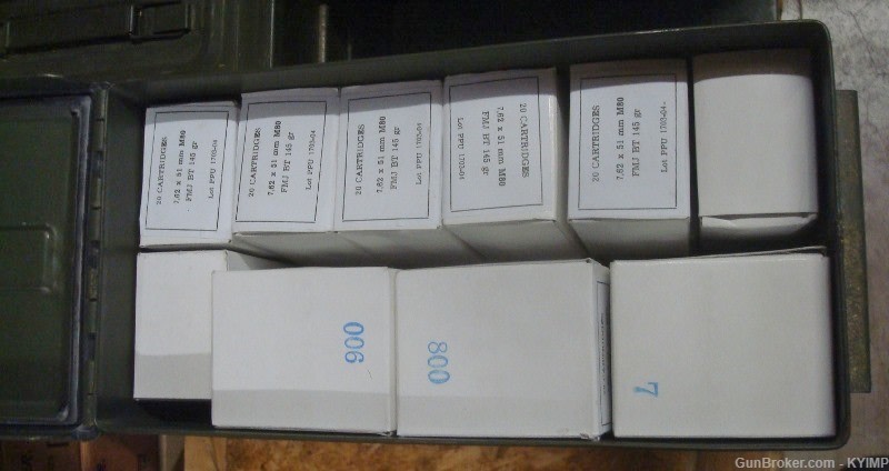 500 PPU .308 FMJ BT 145 grain Factory New Brass M80 .308 Ammunition-img-3