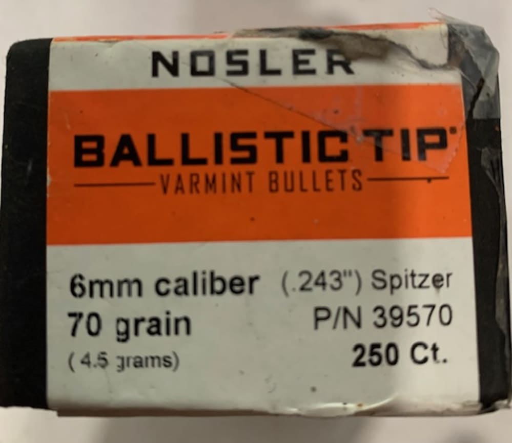 250 Count Nosler 6mm 70gr Ballistic Tip part 39570-img-0