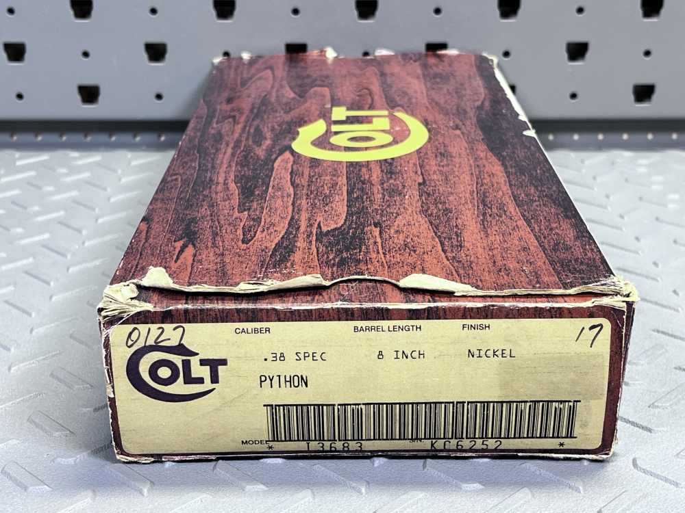 ONLY 251 MADE COLT PYTHON TARGET MODEL I3683 8" BARREL .38 SPL NO CC FEES -img-30