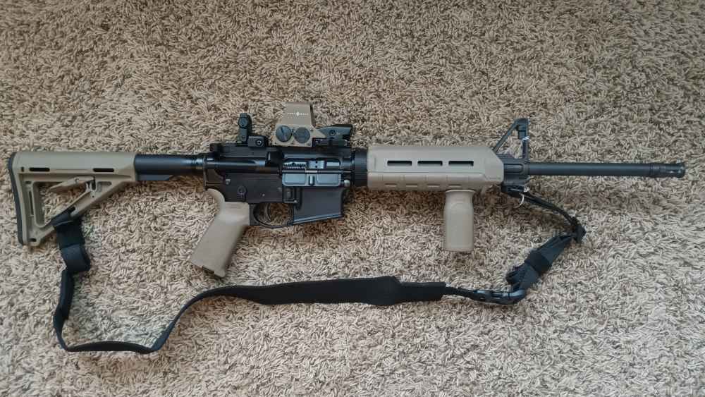 Ruger AR-556 Rifle - FDE w/Binary Trigger, Magpul Furniture, Red Dot Optic,-img-0