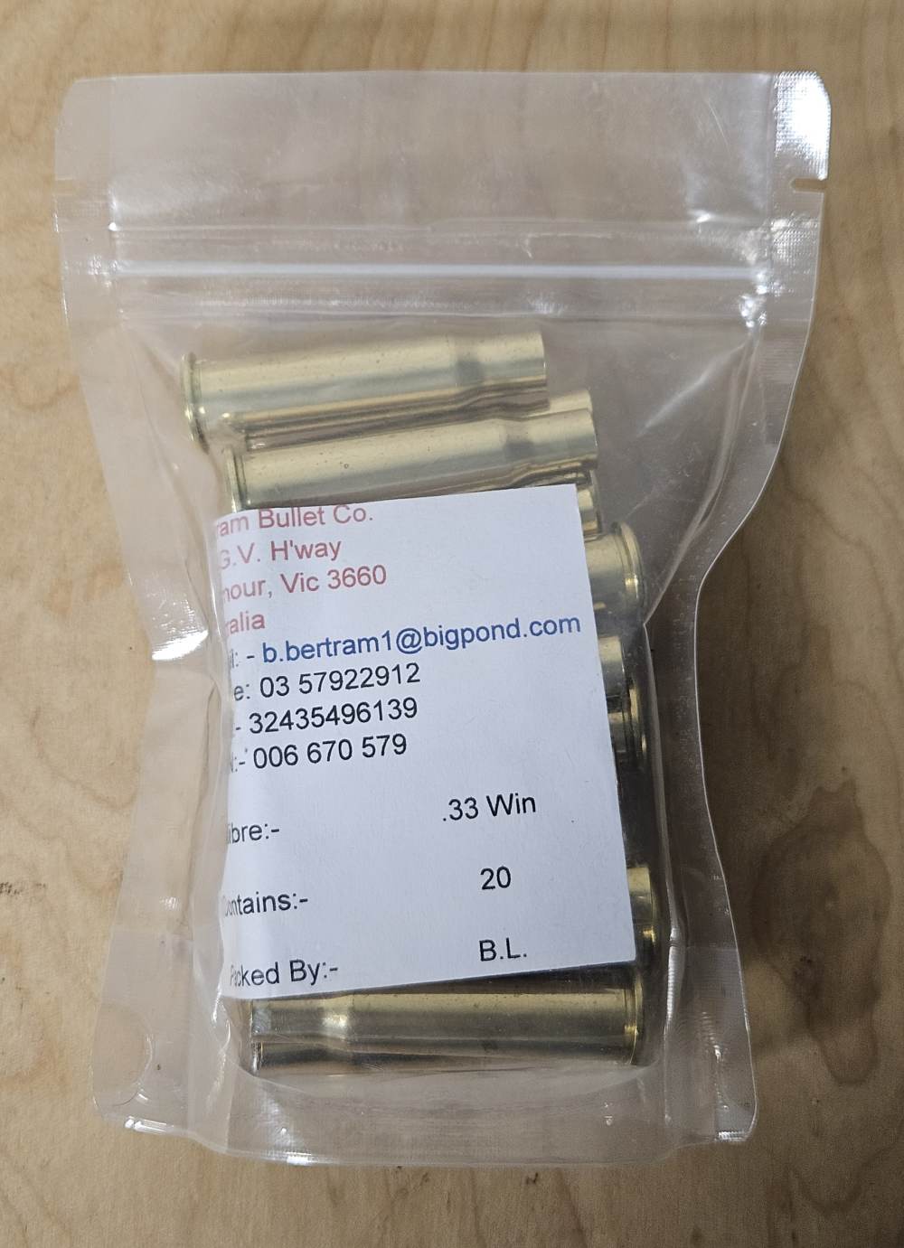 New Bertram 33 Winchester Brass for 1886 20 Pieces-img-0