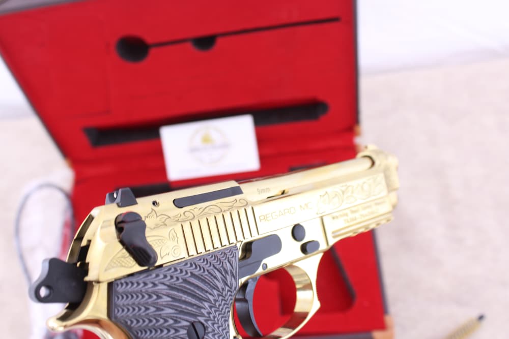 Pablo Escobar Bar B Que BBQ GOLD Gun Show Midas Bling 9mm Mint-img-4