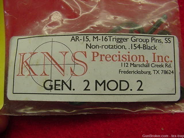 KNS Precision Inc.-AR15/M16 Non Rotating Pin Set- Gn 2/Mod2- New !-img-1