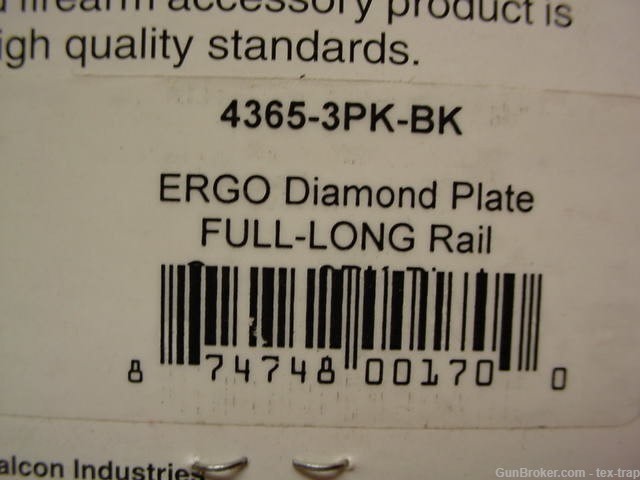 Ergo Grip- Long Rail Covers- Diamond Plate Full - Black- 3 pack- #4365-New!-img-1