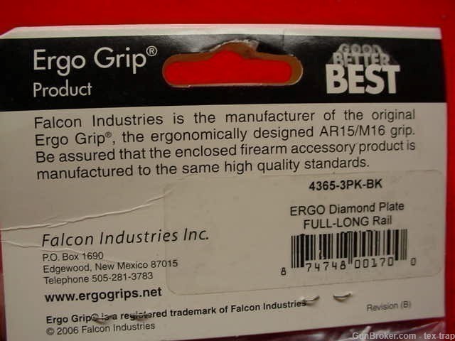 Ergo Grip- Long Rail Covers- Diamond Plate Full - Black- 3 pack- #4365-New!-img-2