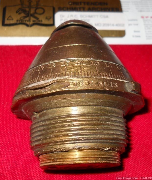 U.S. COAST ARTILLERY FUZE SUPER RARE M1907 FROM Col. Jarrett COL.# 50B-img-8
