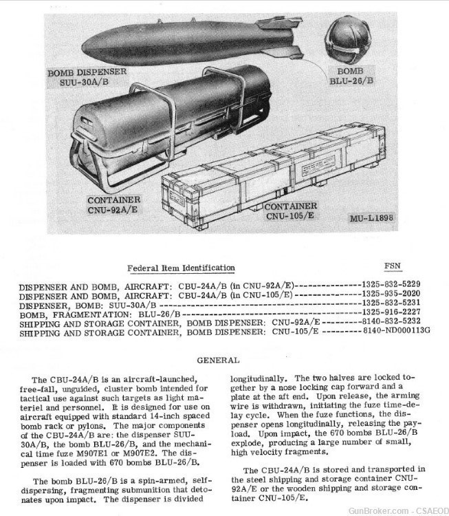 U.S.  EXPERIMENTAL BIO-CHEMICAL SPIN CLUSTER BOMB PLUS REFERENCE MANUAL #15-img-12