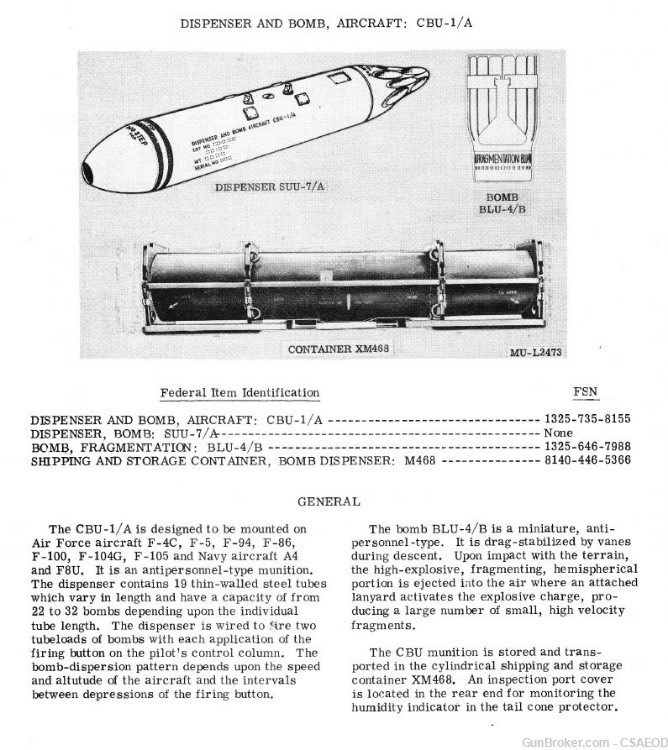 U.S.  EXPERIMENTAL BIO-CHEMICAL SPIN CLUSTER BOMB PLUS REFERENCE MANUAL #15-img-11