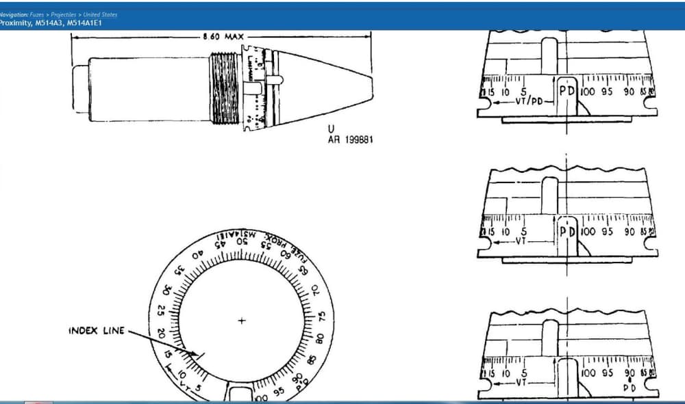 U.S. PROXIMITY FUZE FOR ,4.2in. Mtr,105,155,175,gun 8 in.Hw. #156-img-5