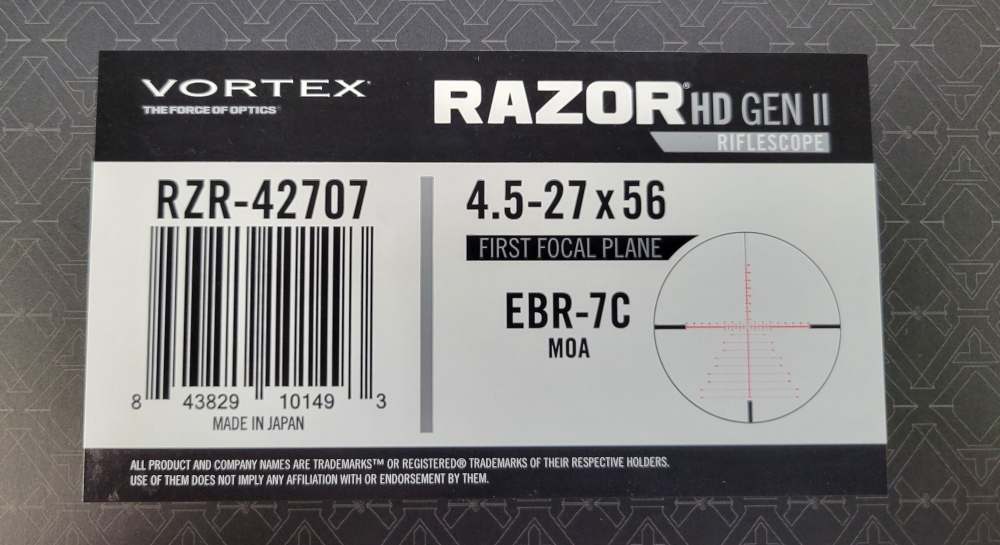 VORTEX RAZOR HD GEN II 4.5-27 X 56 EBR-7C MOA FFP-img-0