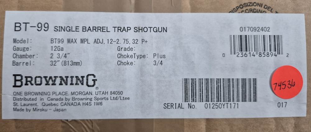 NIB BROWNING BT-99 MAX MAPLE 12GA 32" CASE-img-14