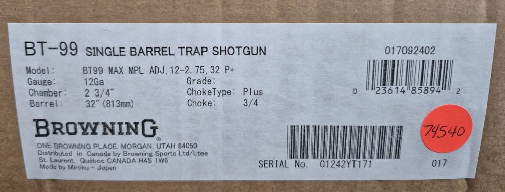 NIB BROWNING BT-99 MAX MAPLE 12GA 32" CASE-img-15