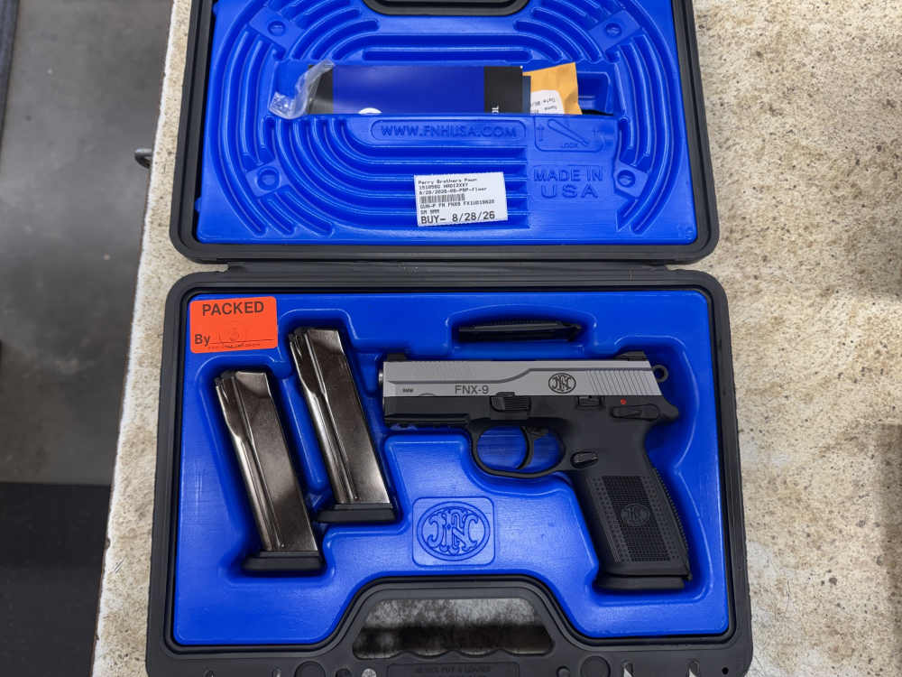 FNH FNX 9MM AMBI SEMI AUTO PISTOL W/ 3-17RD MAGAZINES IN CASE A+ EXCELLENT -img-0