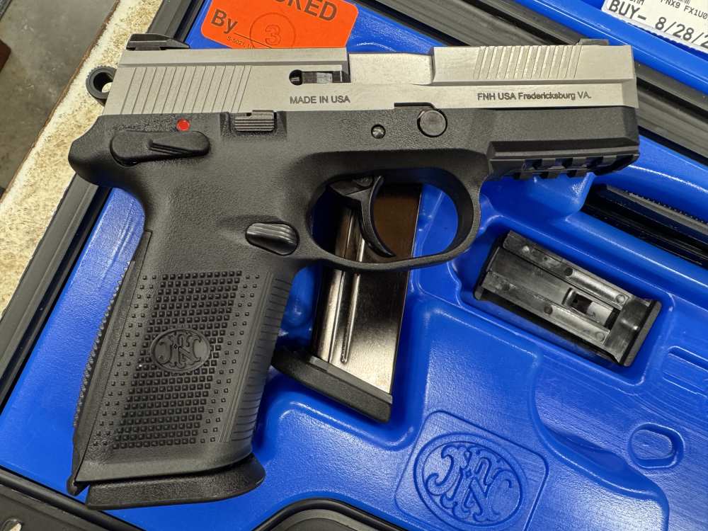 FNH FNX 9MM AMBI SEMI AUTO PISTOL W/ 3-17RD MAGAZINES IN CASE A+ EXCELLENT -img-3