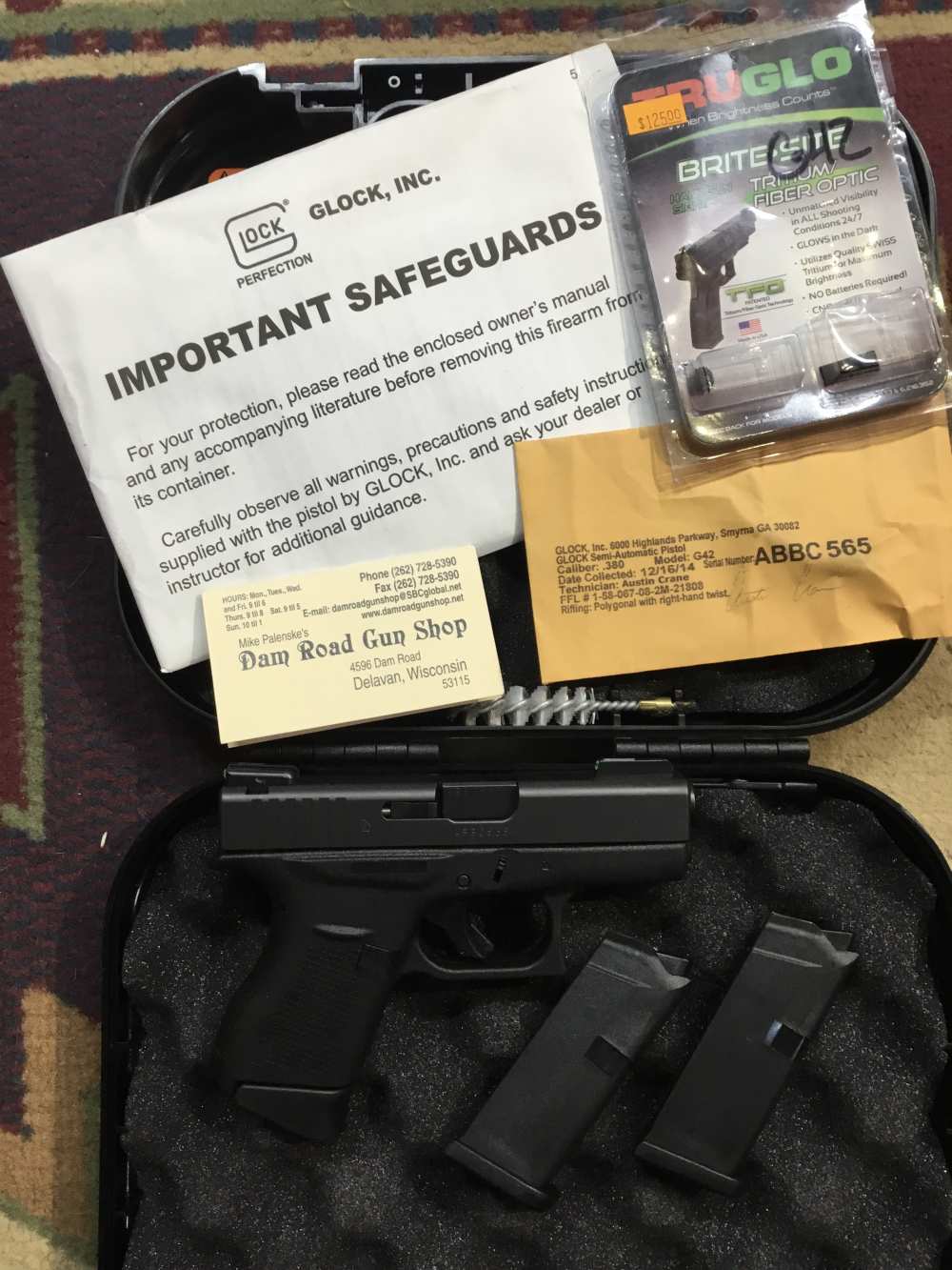Glock G42 380 Auto w/Tru Glo Night Sights LNIB-img-0
