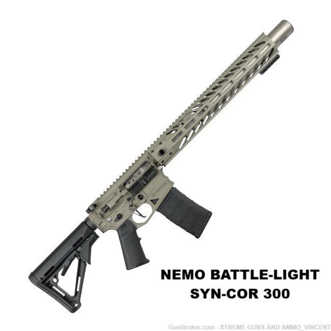 NEMO BATTLE-LIGHT SYN-COR 16". 300 BLK RIFLE SAGE GRAY-img-0