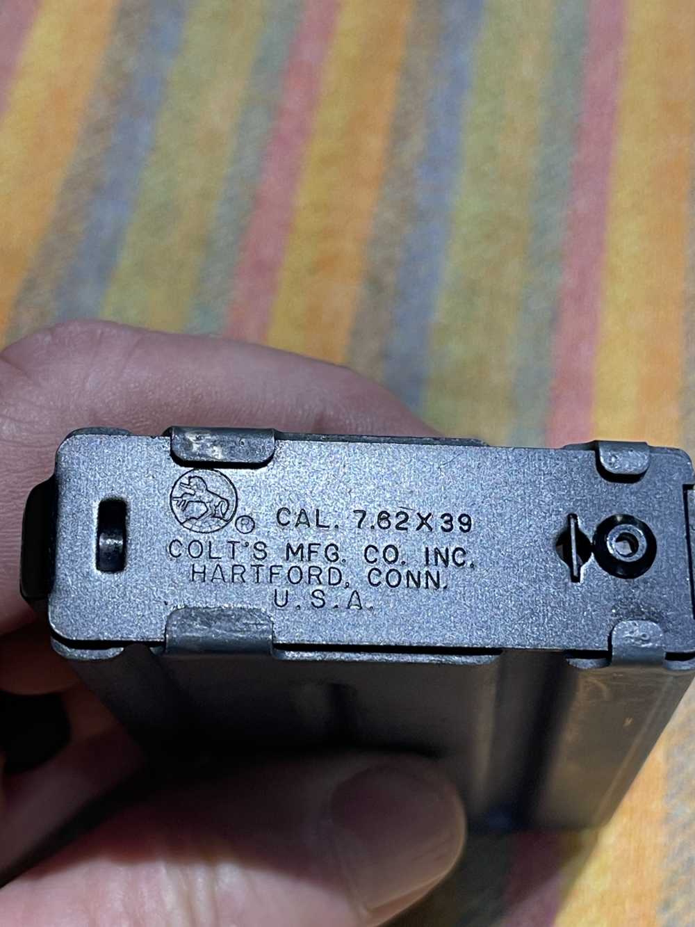 Early Factory Colt 5rd metal magazine in 7.62x39 -img-0