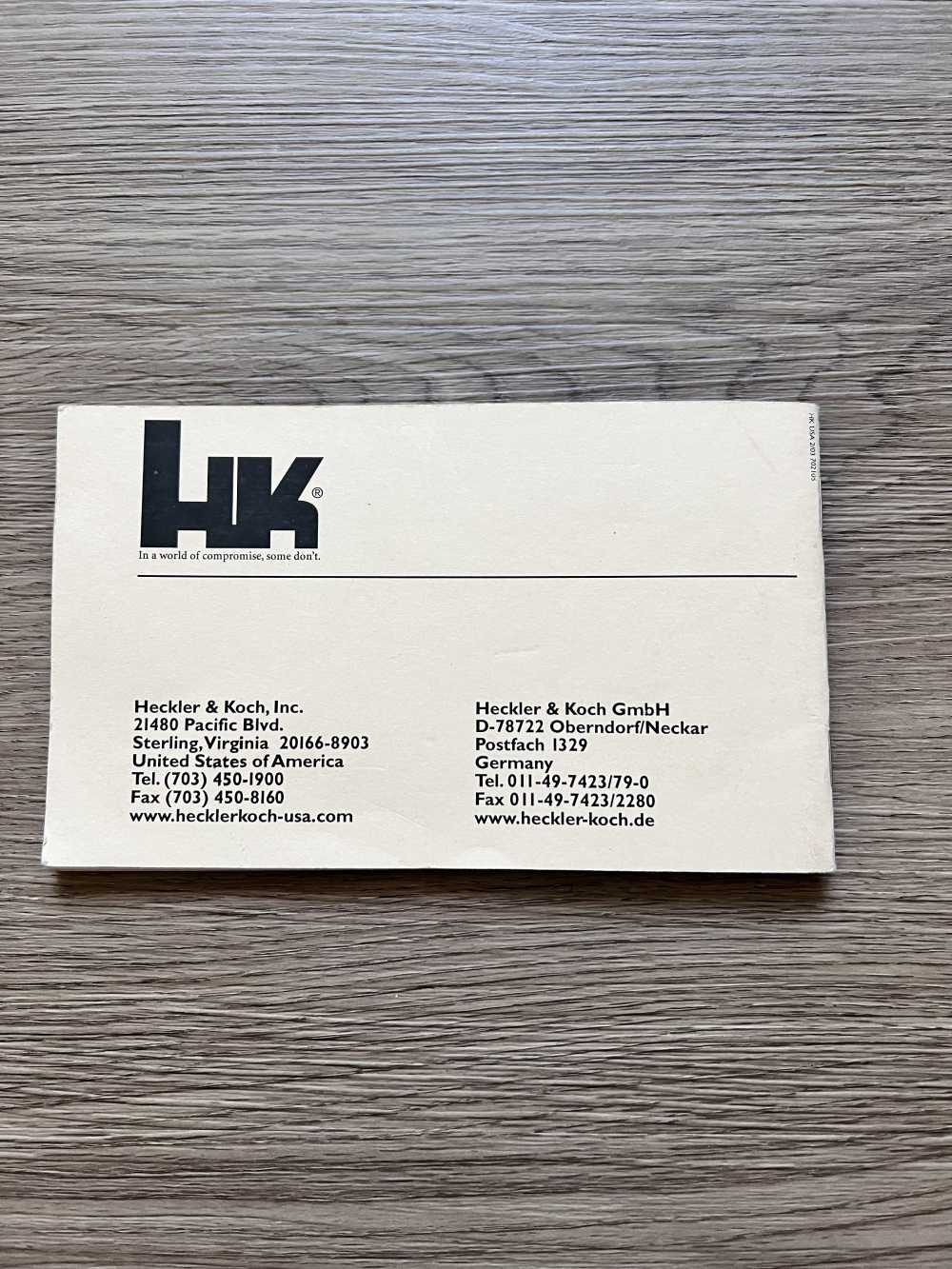 Rare! HK Heckler & Koch USP beige manual MK23 sl8 g36 H&K mp5 91 93 94-img-1