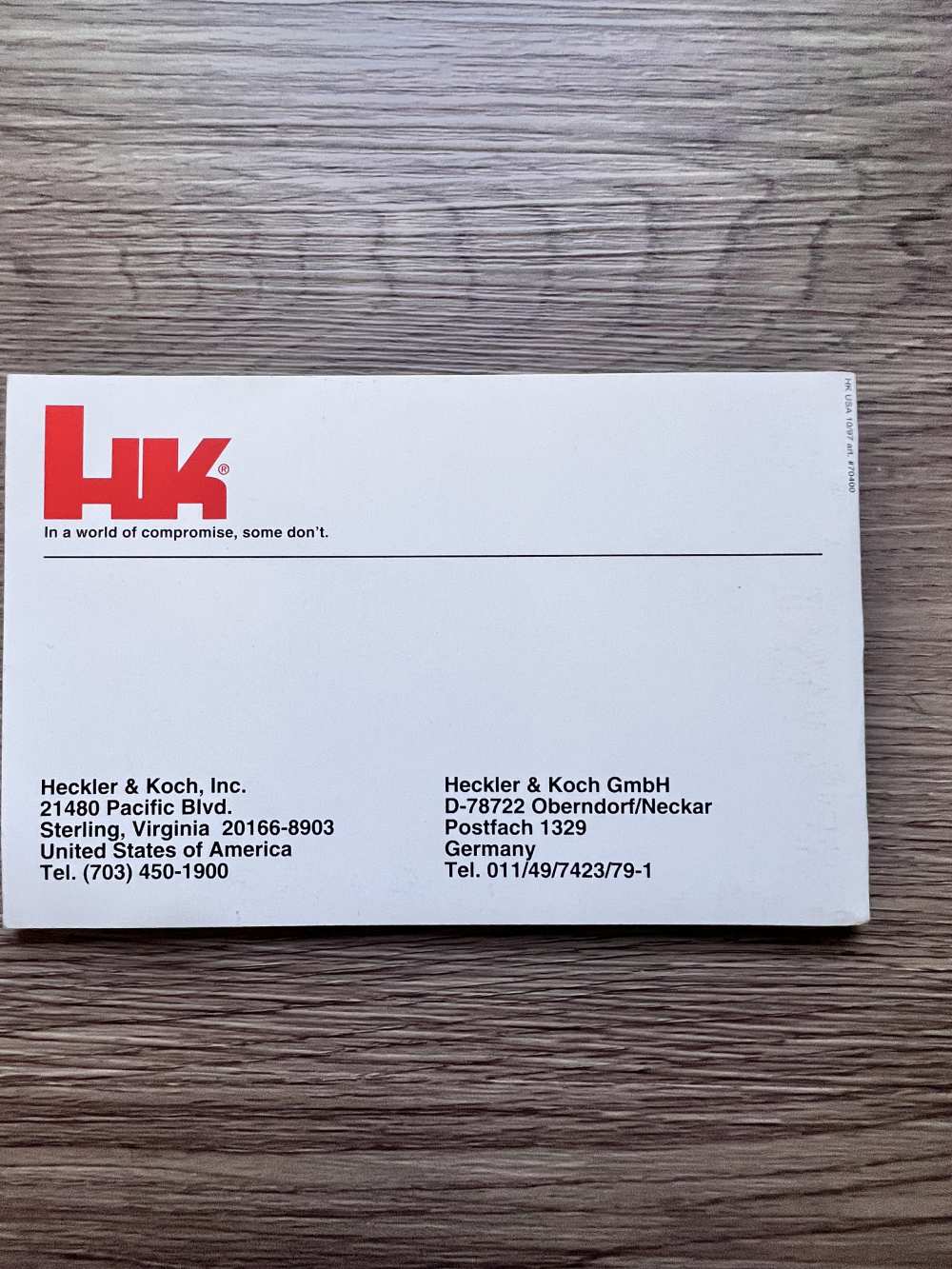 Rare! HK Heckler & Koch USP manual MK23 sl8 g36 H&K mp5 91 93 94-img-1