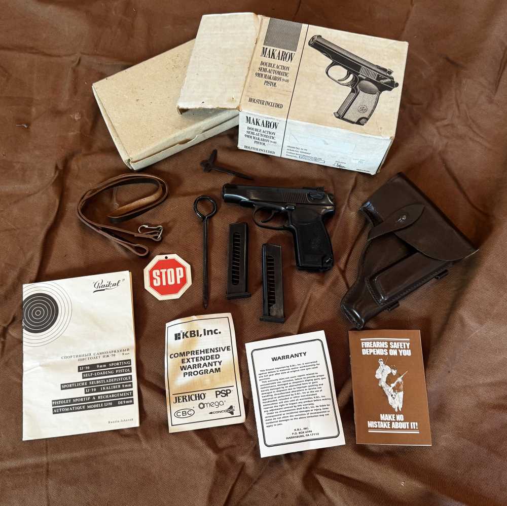 Baikal IJ-70 Russian Makarov 9x18 COMPLETE Box Paperwork 1993 KBI Import-img-0