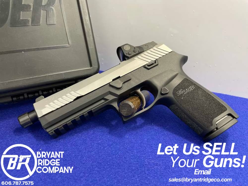 Sig Sauer P320 9mm 5" Stainless *SILENCERCO THREADED BARREL W/ EXTRA FRAME*-img-0