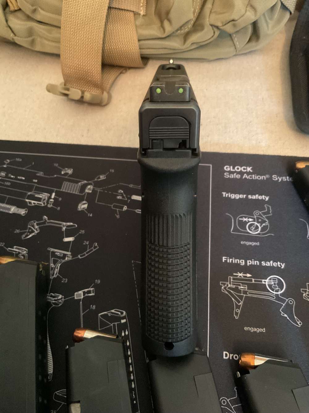 Glock G35 semiautomatic pistol with holster & carry bag-img-8