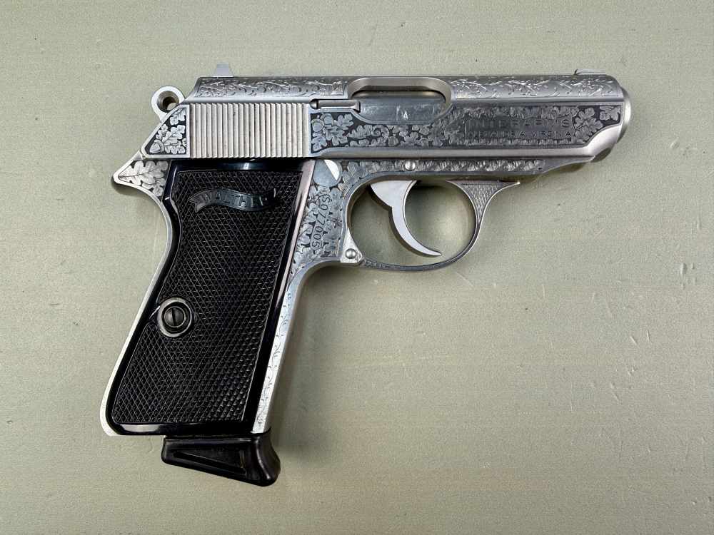 Custom Engraved Walther PPK/S .380 ACP Stainless – Interarms – Case – 1 Mag-img-0