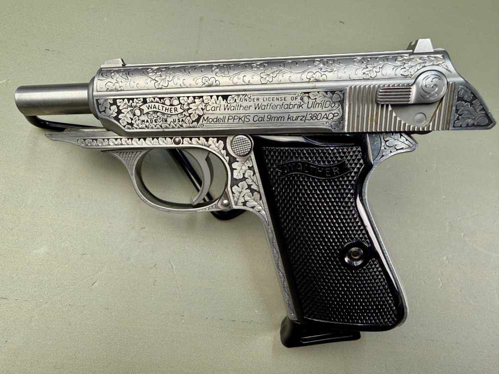 Custom Engraved Walther PPK/S .380 ACP Stainless – Interarms – Case – 1 Mag-img-13