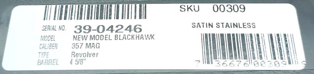 Ruger 00309 New Model Blackhawk 357Mag Stainless SS 357 mag 4.6" Layaway-img-22