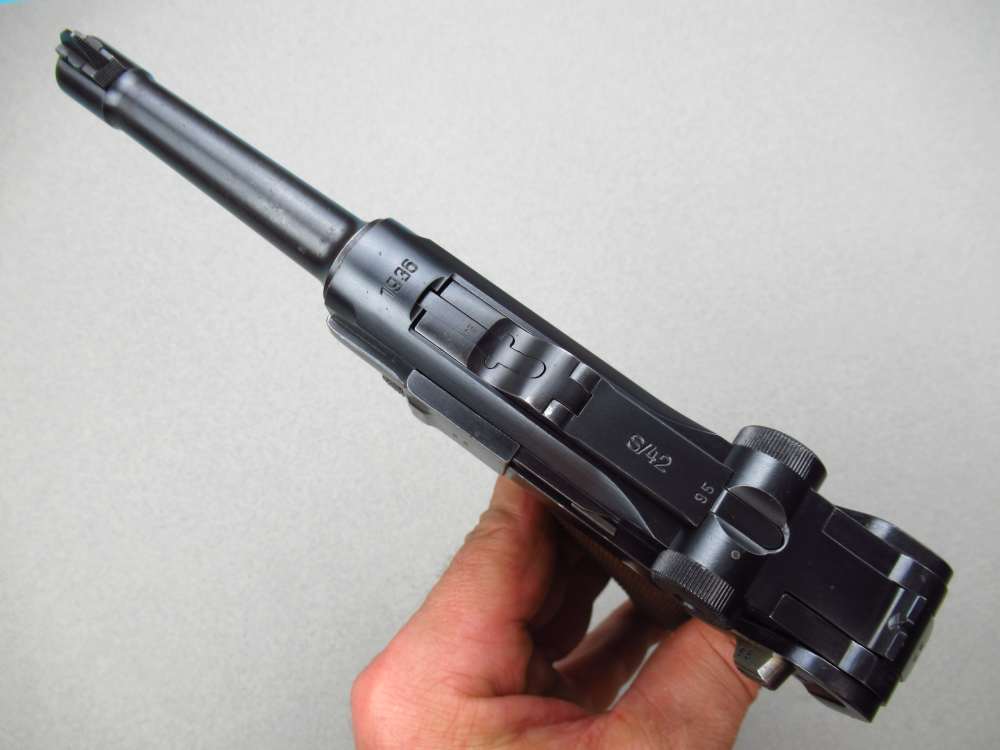Very Nice 1936 S/42 German pre WWII Luger p08 pistol in 9mm Mauser P38-img-38