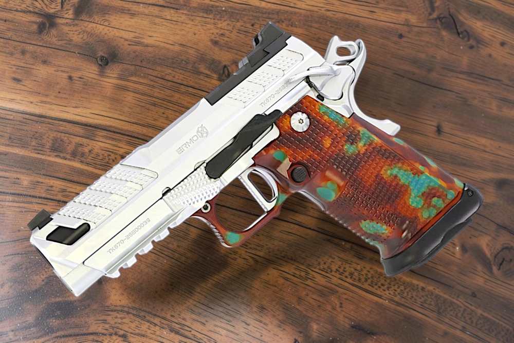 NEW MODEL "TAYLOR" MADE COLOR CASE ANODIZED FUSION XP PRO 4" V2 AMBI TR 9mm-img-1
