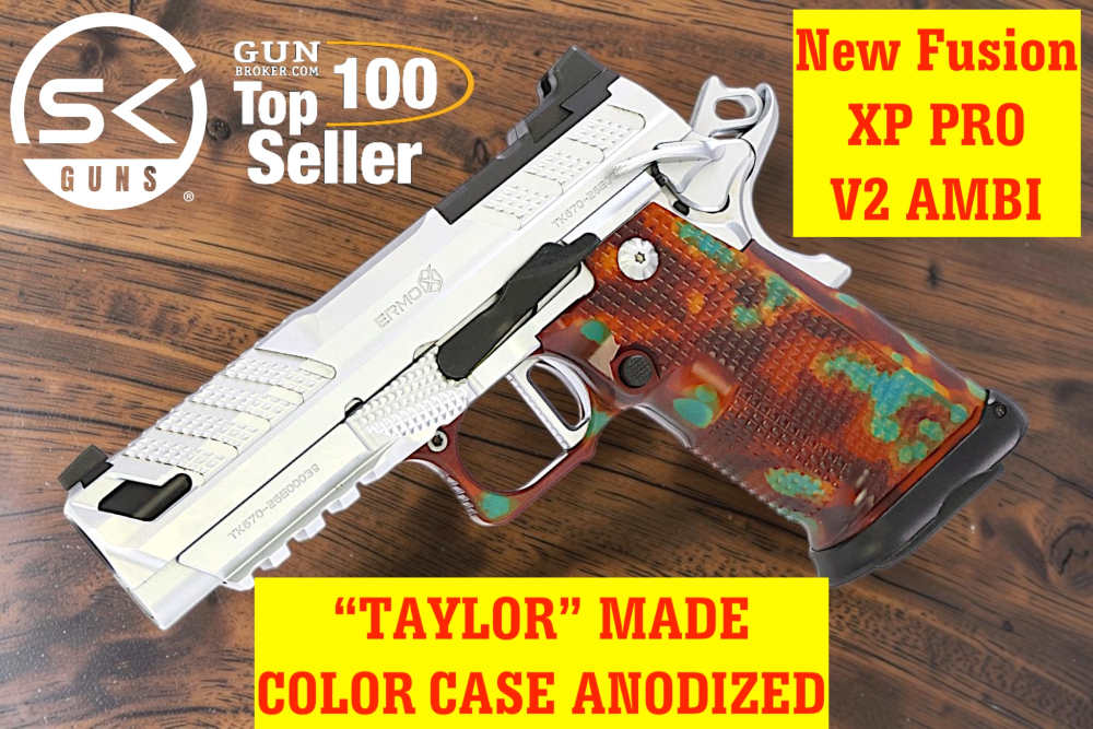 NEW MODEL "TAYLOR" MADE COLOR CASE ANODIZED FUSION XP PRO 4" V2 AMBI TR 9mm-img-0
