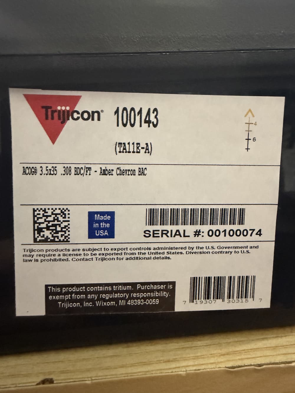 Trijicon acog 3.5x35 308 bdc/ft amber chevron bac -img-2