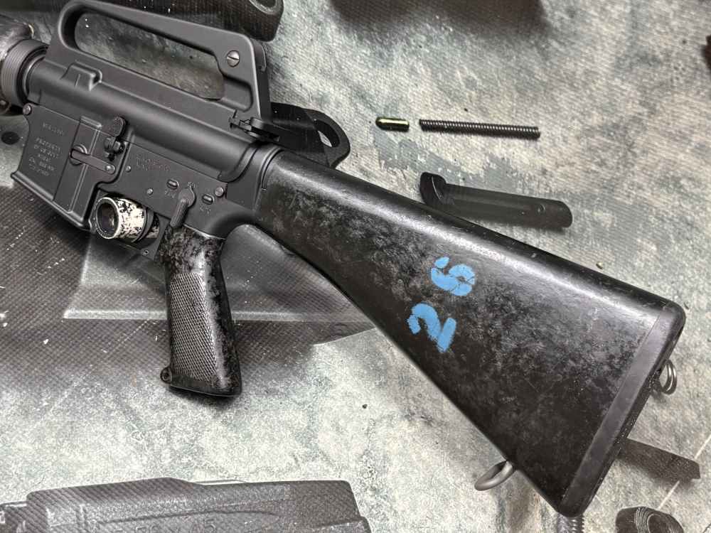 Balimoy Colt 603 M16A1 H&R clone 5.56 20" US GI furniture FRT option rack #-img-23