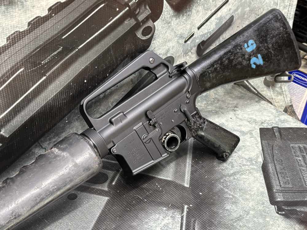 Balimoy Colt 603 M16A1 H&R clone 5.56 20" US GI furniture FRT option rack #-img-24