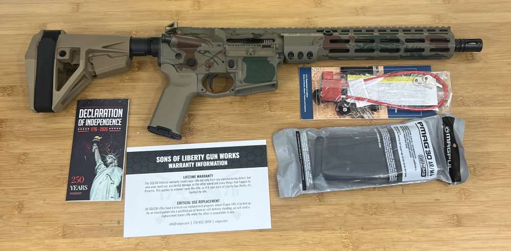 SOLGW SONS OB1 Craighead Signature Pistol 11.5” “Bush Camo” 5.56 P3 Barrel -img-0