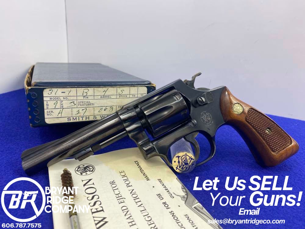 1971 Smith Wesson Model 31-1 .32 S&W Long Blued 4" *6-SHOT POLICE REVOLVER*-img-0
