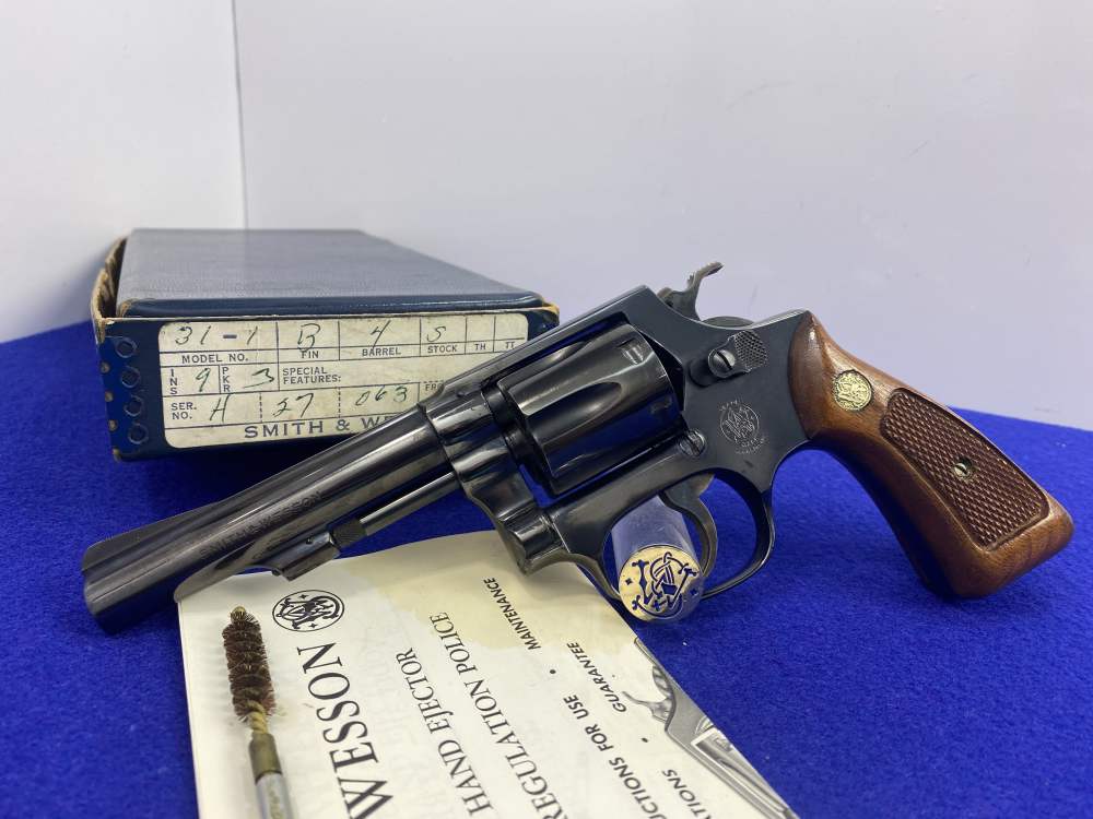 1971 Smith Wesson Model 31-1 .32 S&W Long Blued 4" *6-SHOT POLICE REVOLVER*-img-3