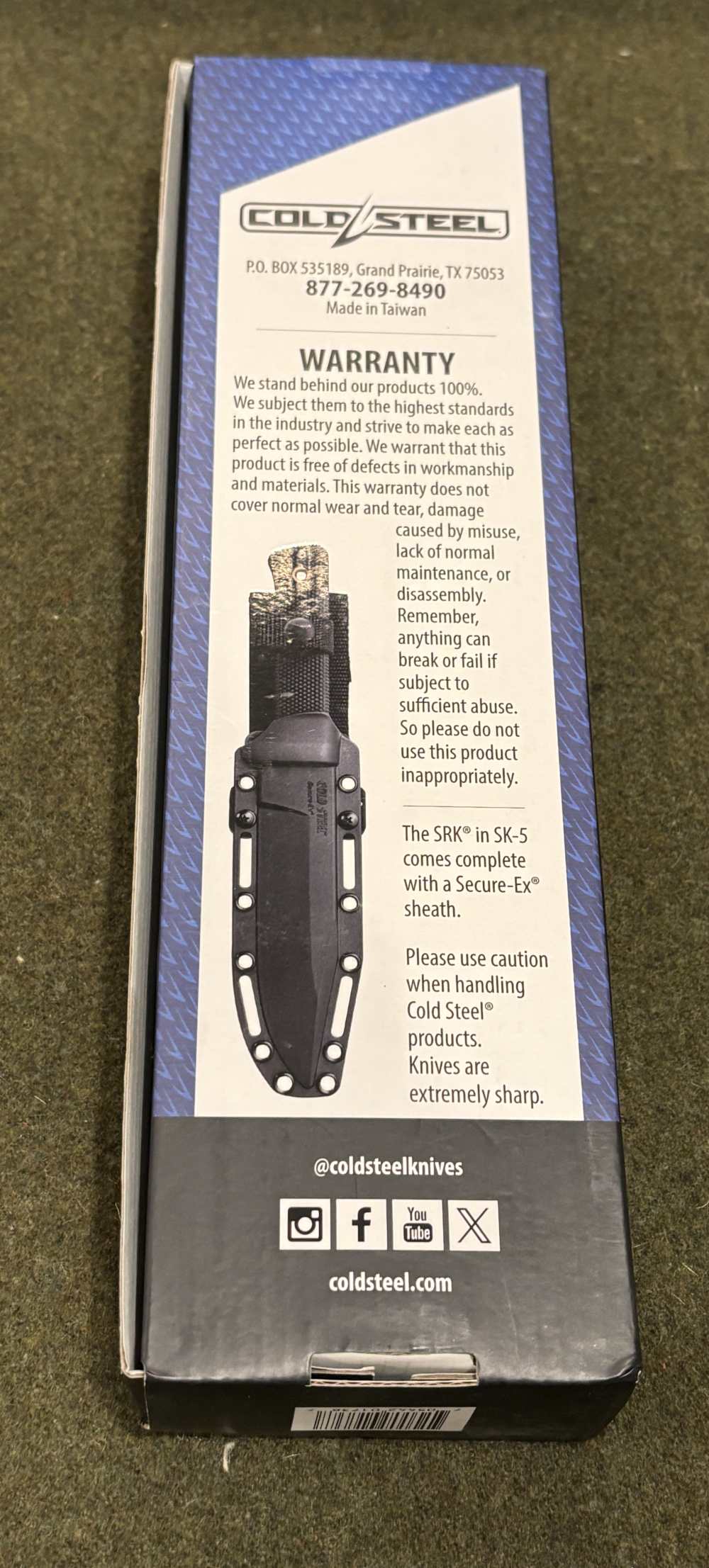 New Old Stock - Cold Steel SRK Knife and Kydex Sheath - Excellent Condition-img-63