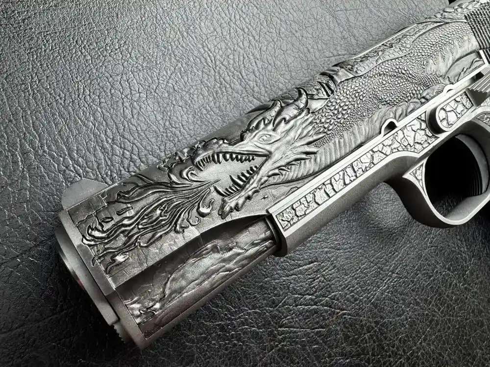COLT 1911 GOVERNMENT DRAGON Pistol AAA Engraved 1 of 300 Fixed GI Sights -img-5